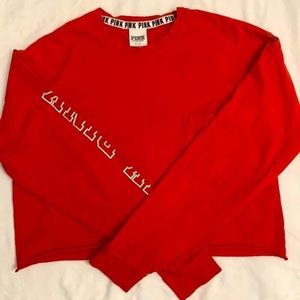 Pink Long Sleeve Red Top